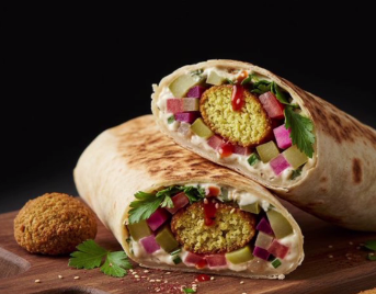 FALAFEL SANDWICH IN SAJ BREAD