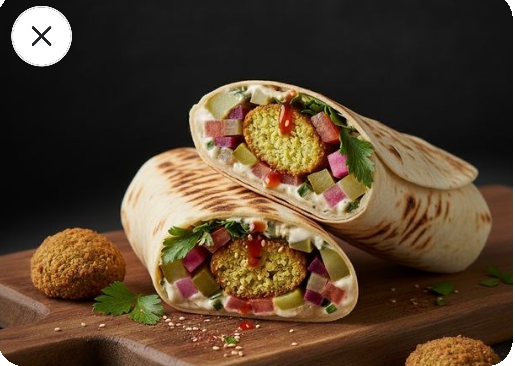 FALAFEL SANDWICH IN TORTILA BREAD