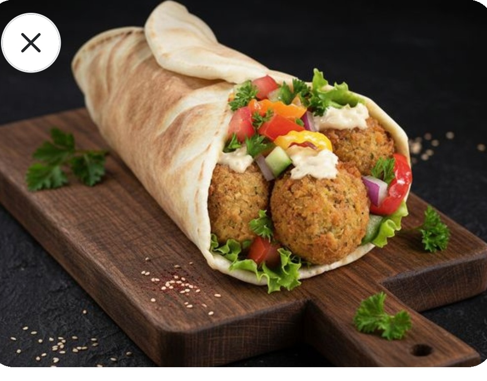 FALAFEL SANDWICH IN LEBANESE BREAD
